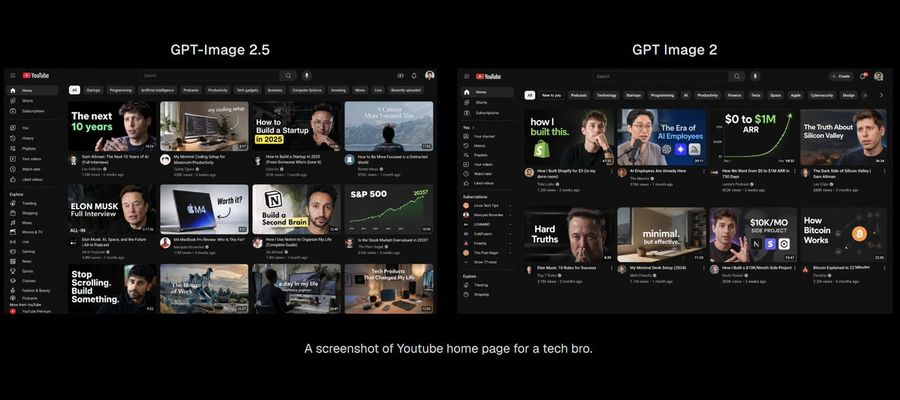 YouTube Tech Vlogger Feed Comparison