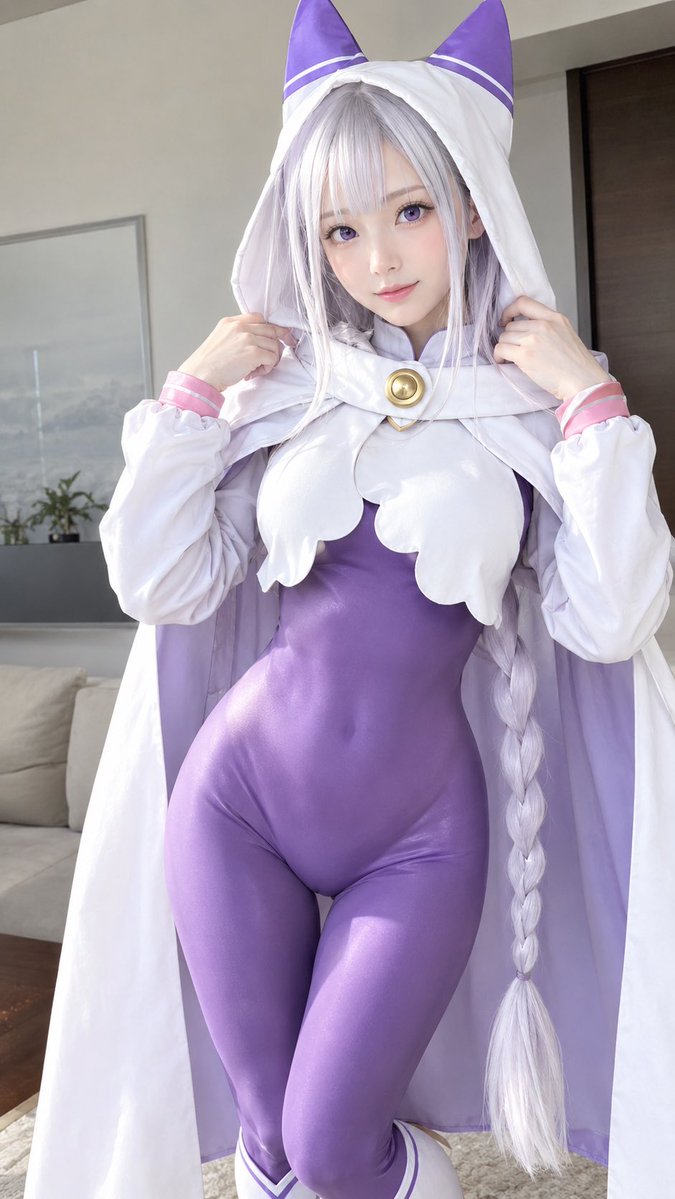 写实风格 Emilia Cosplay 肖像