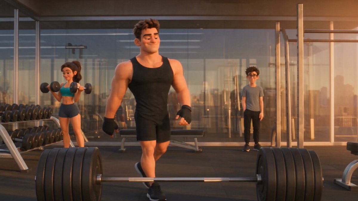 Pixar-Style Gym Animation