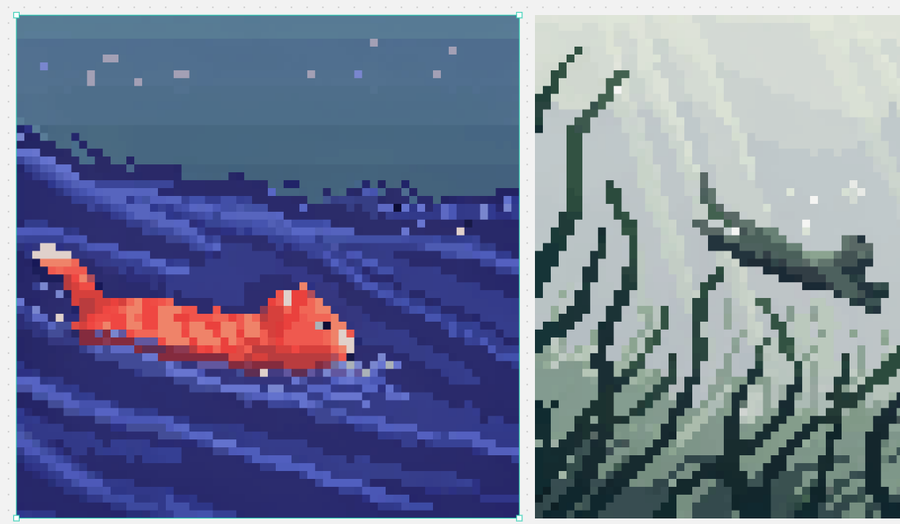 Split Pixel Art Canvas