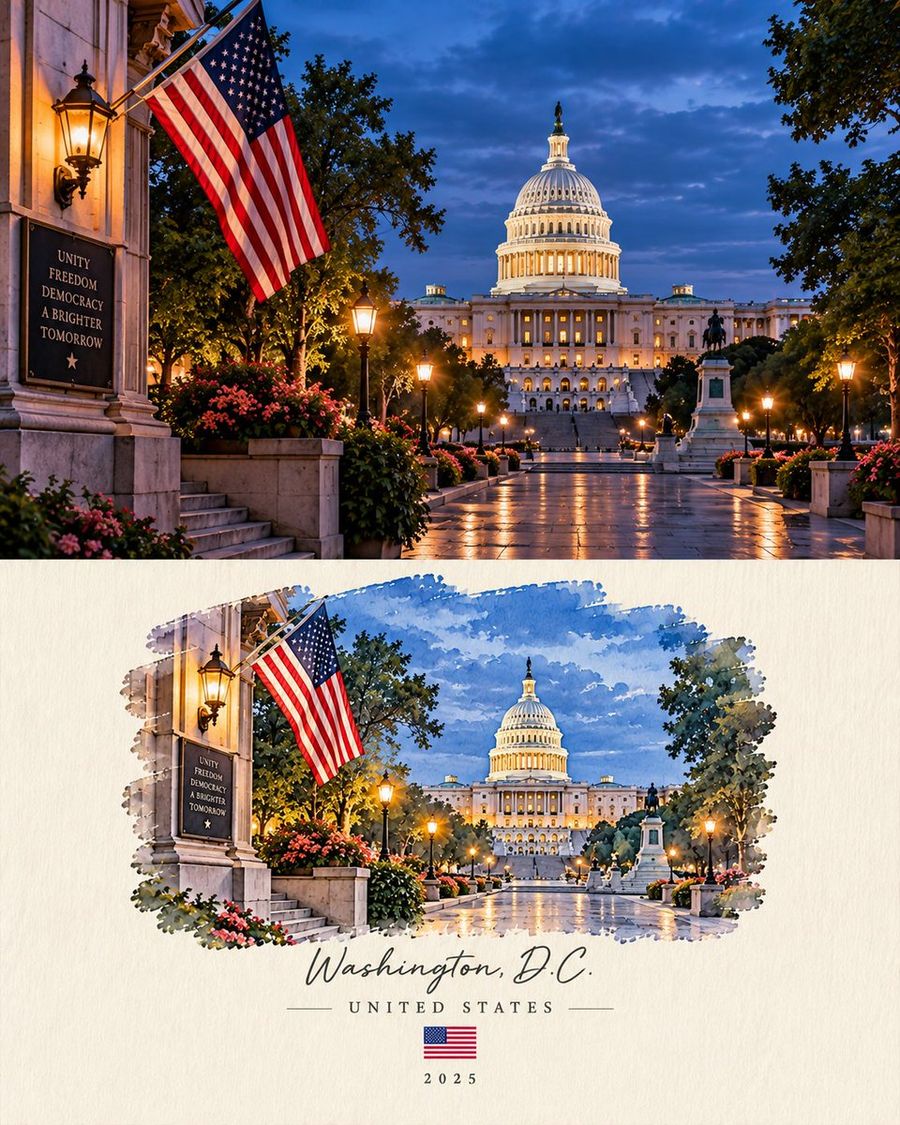 Washington D.C. Travel Postcard