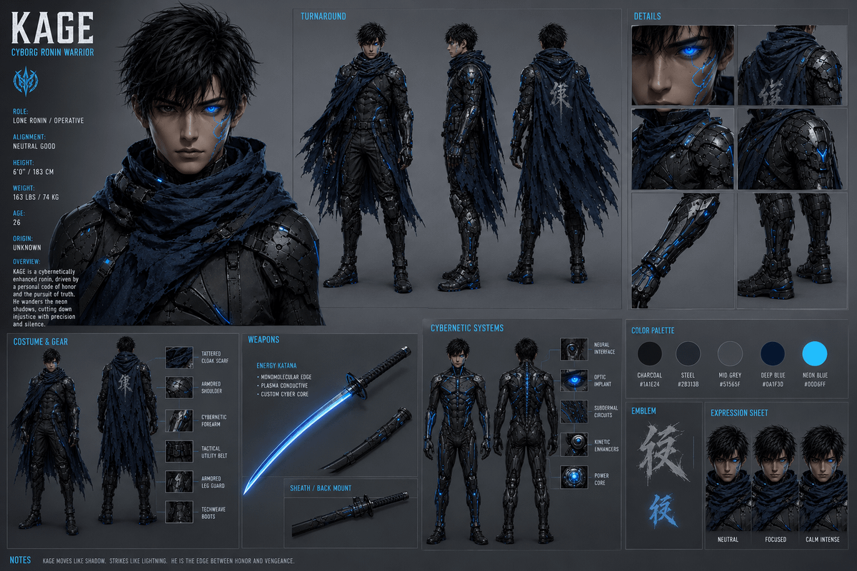 Cyborg Ronin Character Sheet
