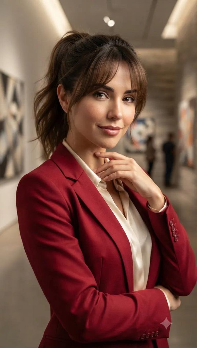 Elegant Portrait in an Art Gallery
