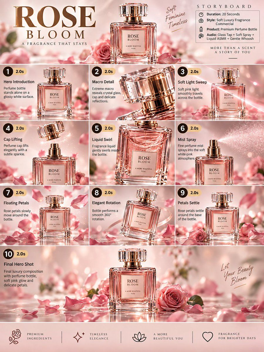 Luxury Perfume Commercial Storyboard