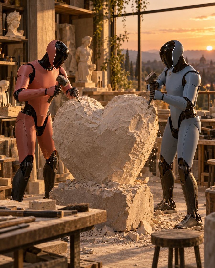 Robots Carving a Heart