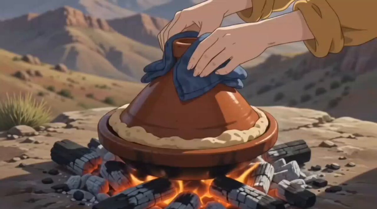 Ghibli-Style Moroccan Cooking Animation