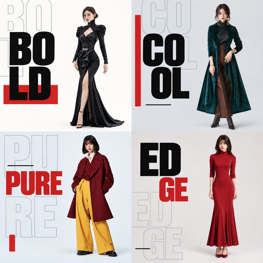 Fashion Ad 4-Grid Collage Prompt