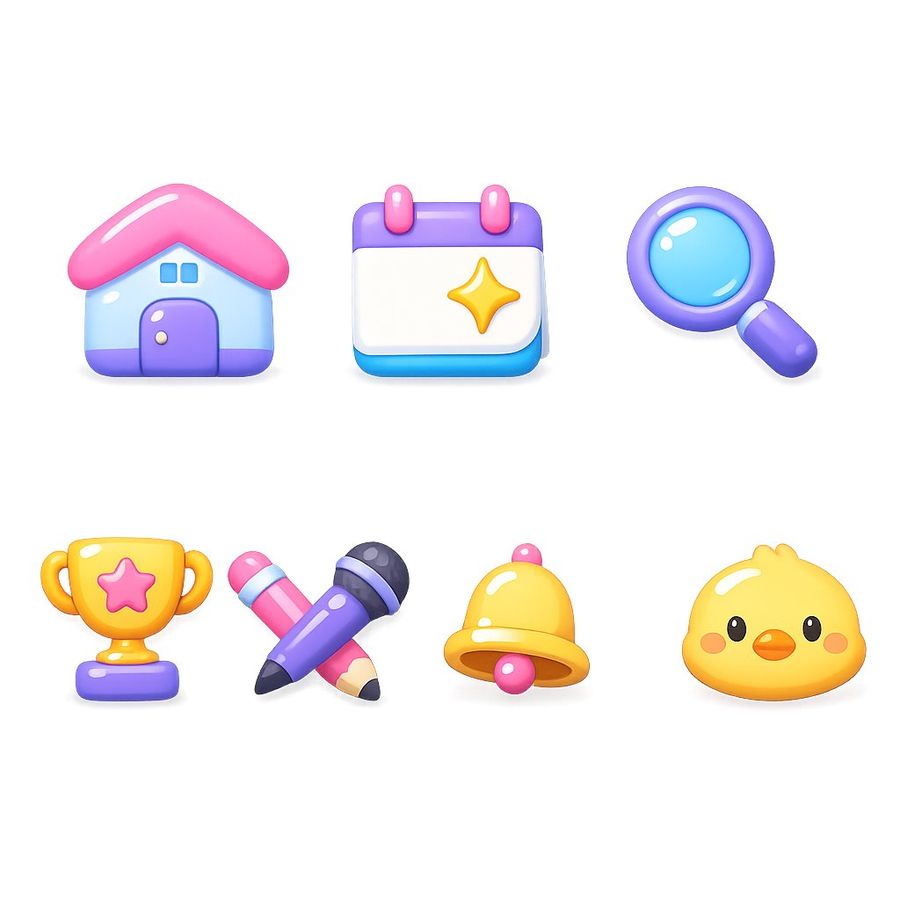 Glossy 3D Website Category Icons