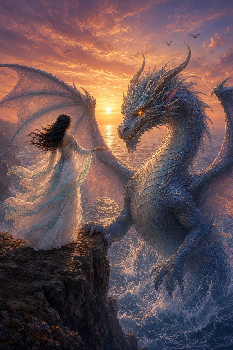 Gentle Dragon Bond at Sunset