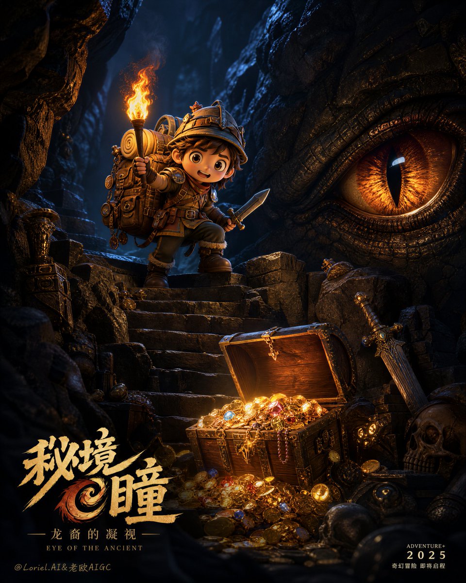 Chibi Explorer Dragon Cave Poster