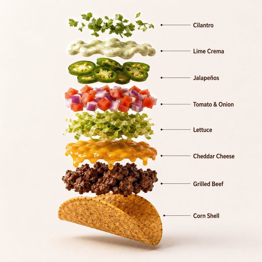 Professional Beef Taco Product Photography
