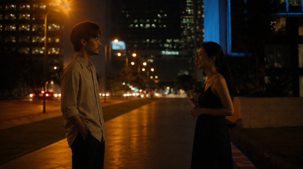 Cinematic Night Street Conversation