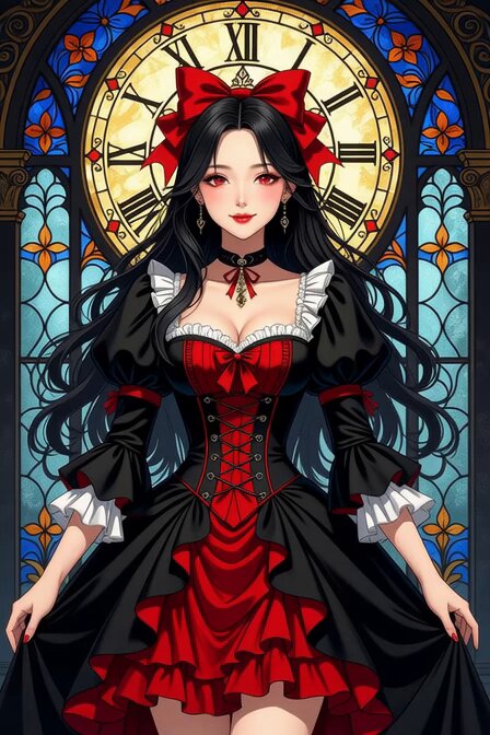 Young Woman in Gothic Dress