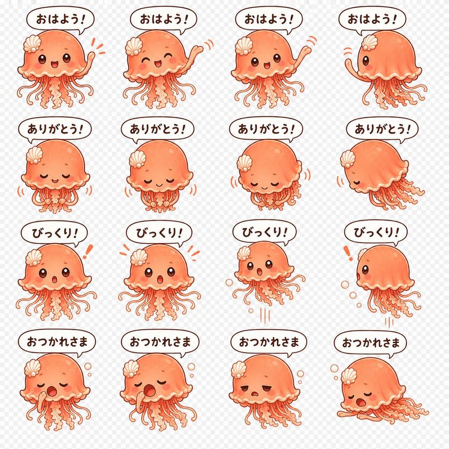 Cute Jellyfish Sticker Collection