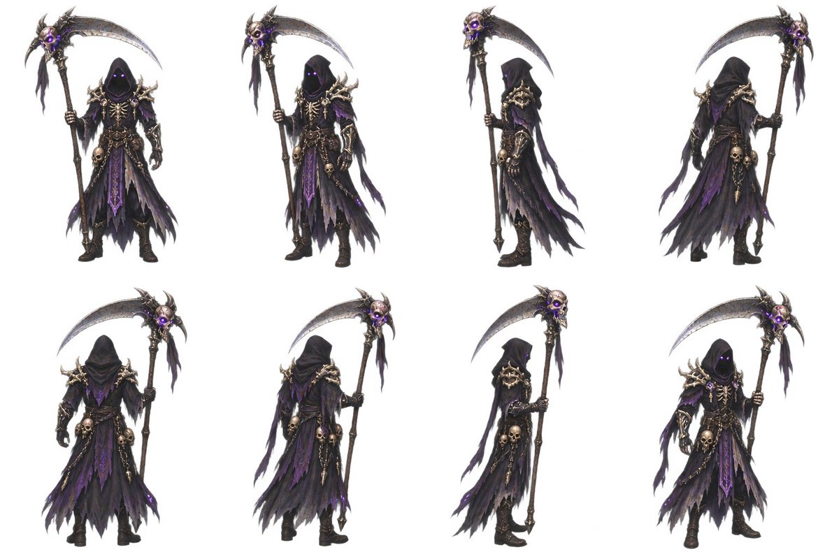 2D Necromancer Game Asset Sprite Sheet