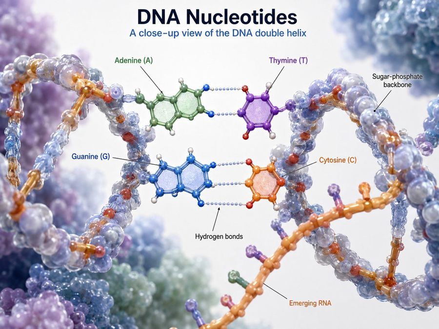 DNA Nucleotides 3D Infographic
