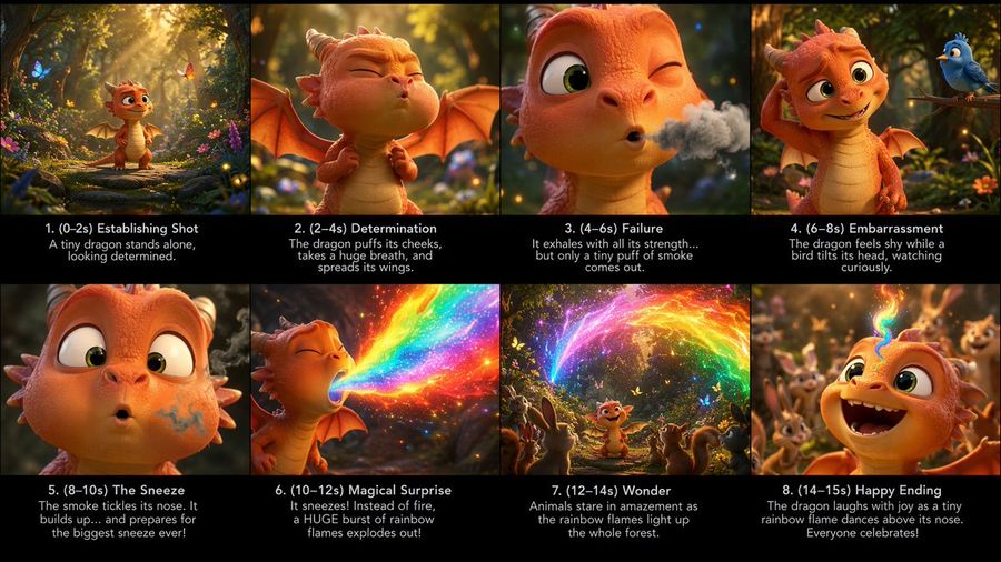 Baby Dragon Rainbow Fire Storyboard