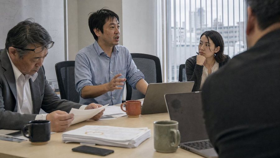 Japanese Office Meeting Photo