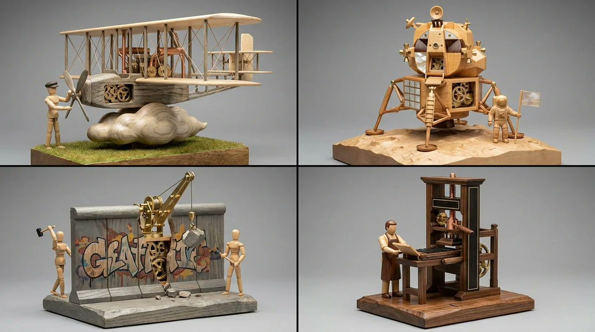 Woodpunk Kinetic Wooden Sculpture Automaton