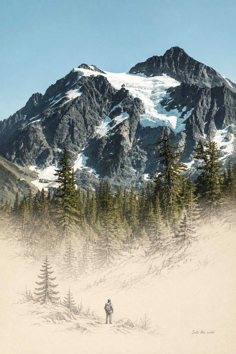 Hiker at the Mountain Base