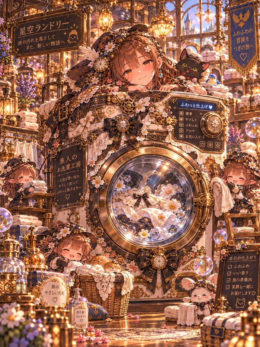 Steampunk Magic Laundry Girl