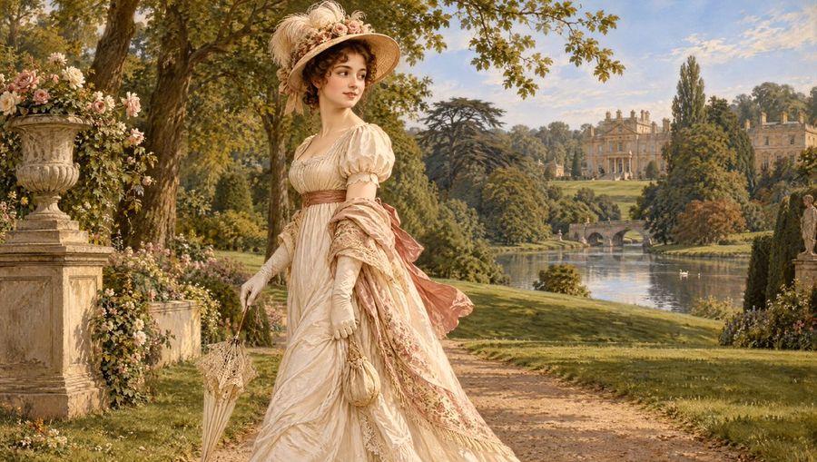 Regency Era Lady in a Garden