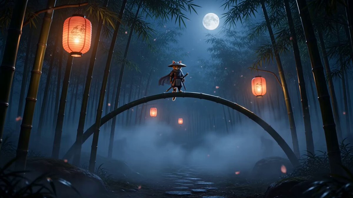 Fantasy Samurai Cat Action Sequence