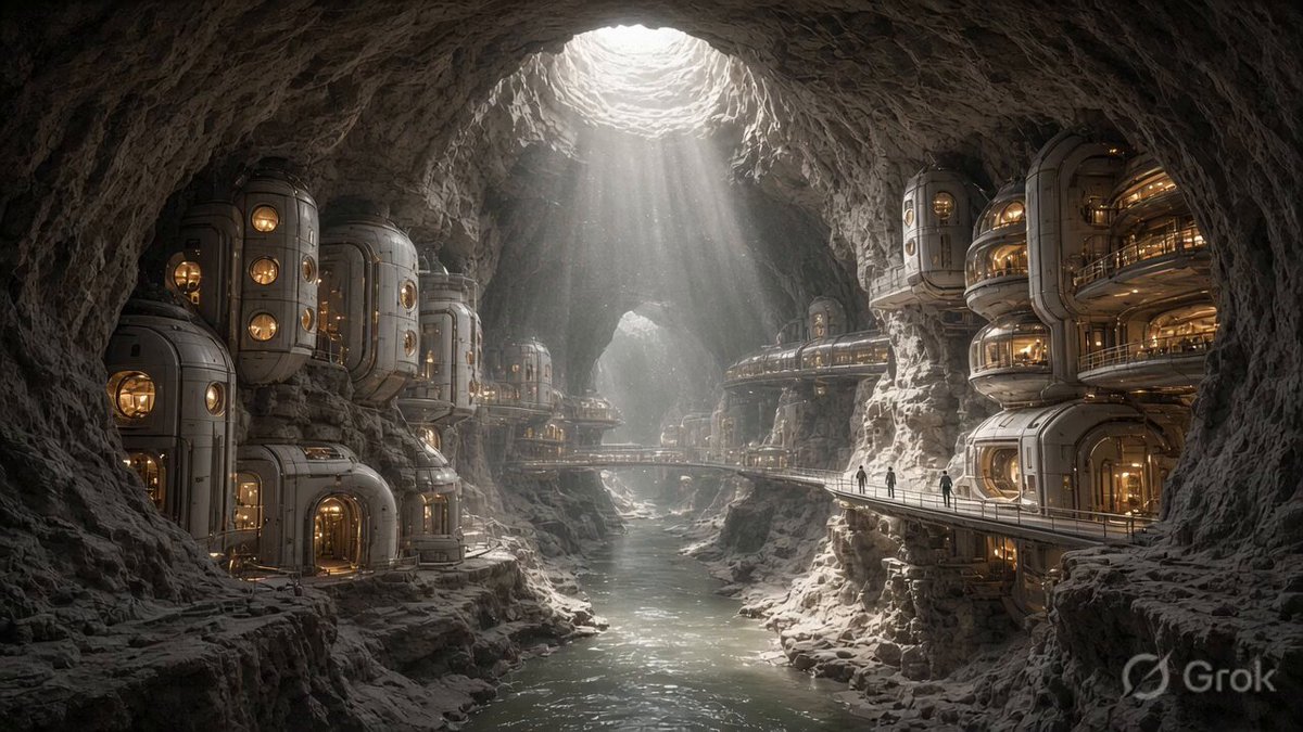 Sci-Fi Underground Cave City