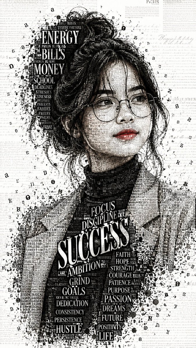 Typography Art Success Portrait