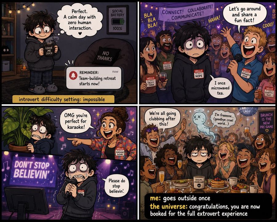 Introvert Difficulty Meme Comic