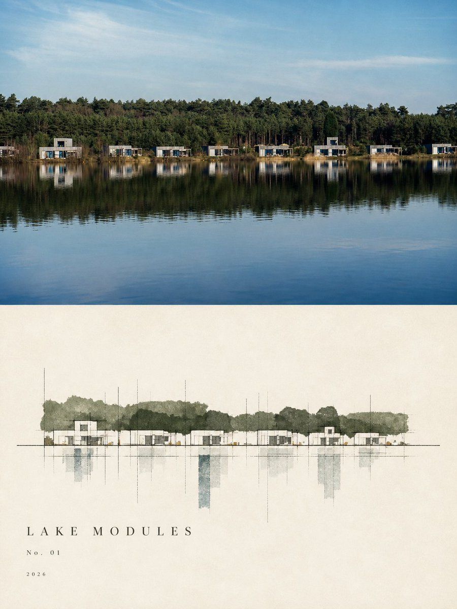 Dual-Style Lakeside Topography Poster