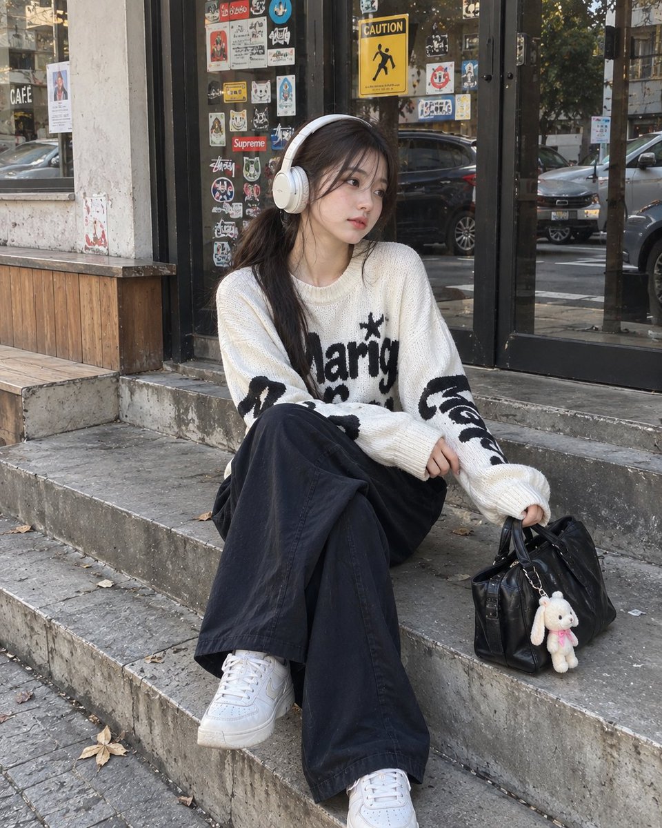 Street Style Portrait with Headphones