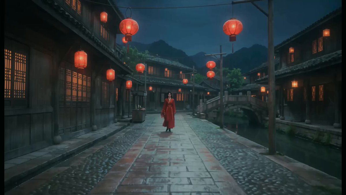 Wuxia Female Warrior Night Battle Video Prompt