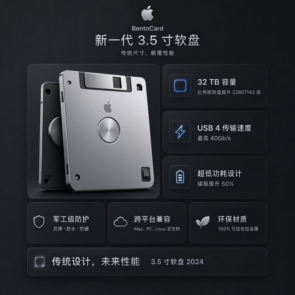 未来感 BentoCard 软盘广告