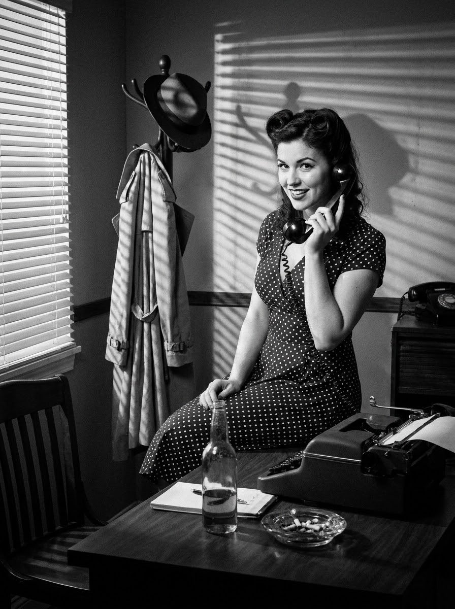 Film Noir Vintage Pin-up Portrait