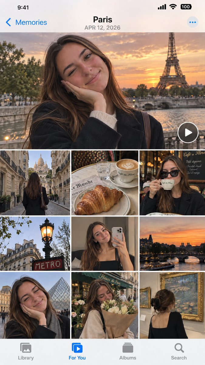 iOS Photos App Memories Gallery Mockup