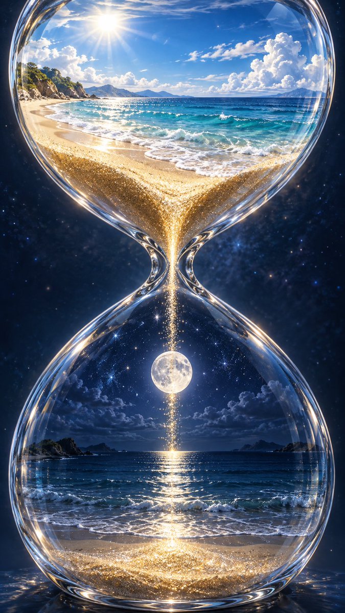 Day and Night Beach Hourglass