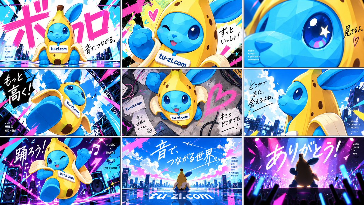 Vocaloid MV 风格角色网格图