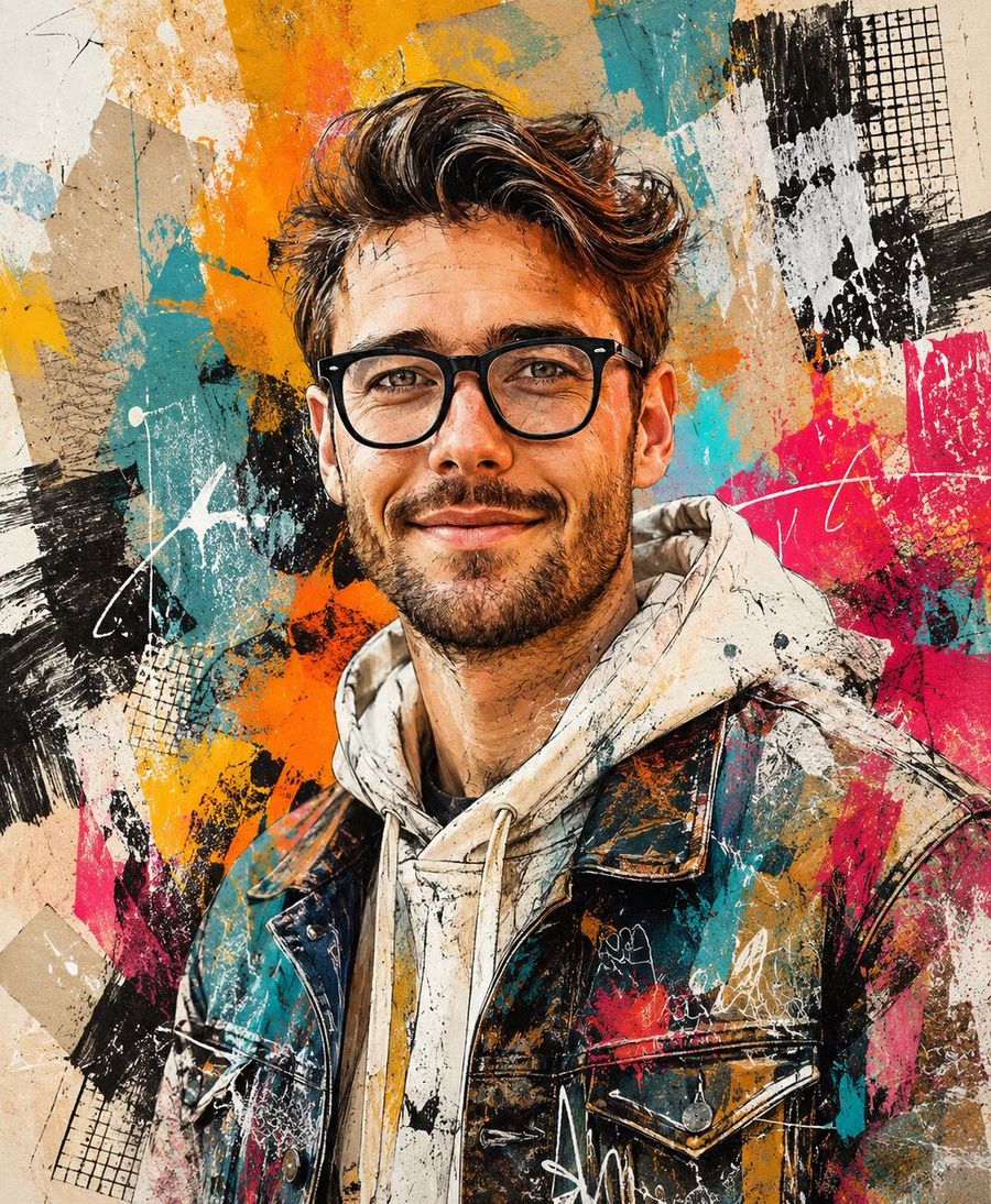 Handmade Mixed Media Portrait
