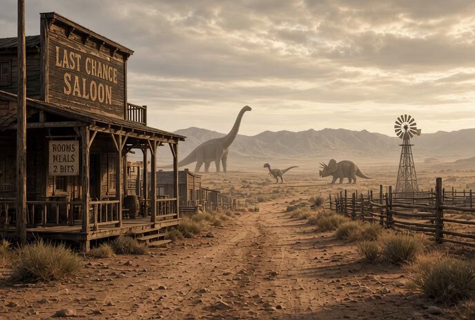 Western Wizard of Oz with Dinosaurs