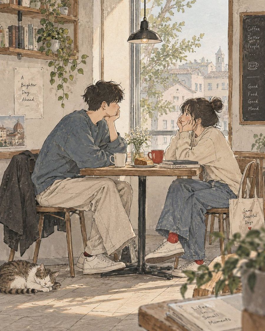 Japanese Slice-of-Life Illustration Prompt