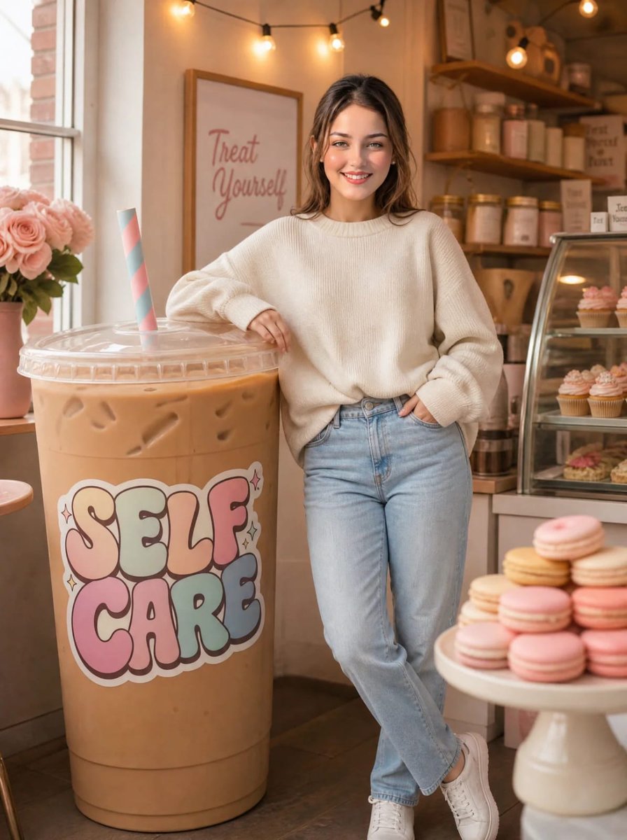 Surreal Giant Coffee Bakery Portrait