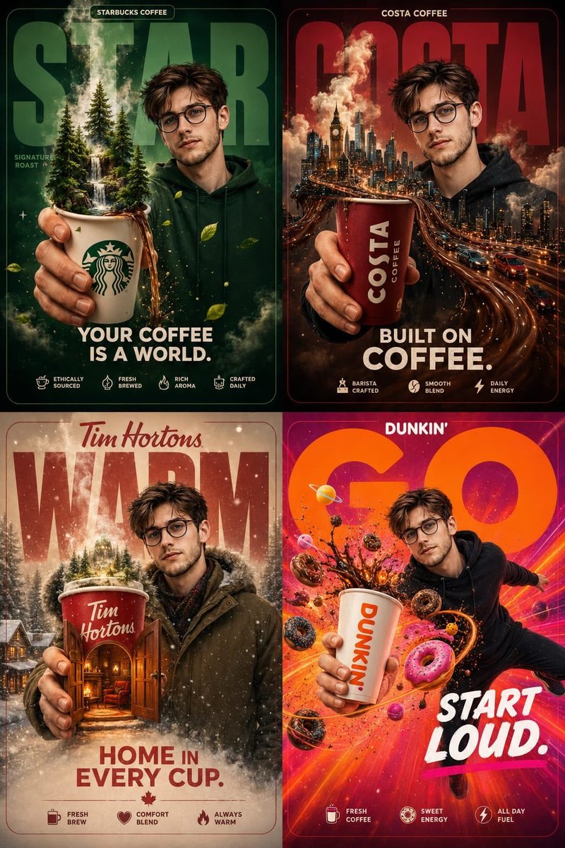 Cinematic Coffee Ad Collage