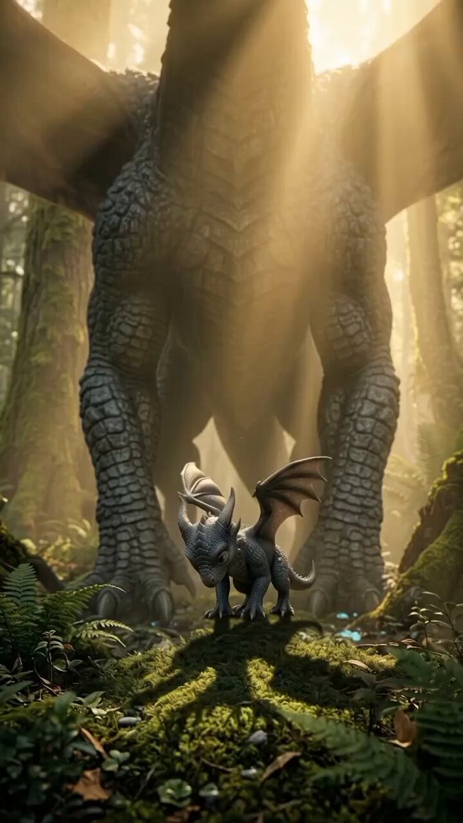 Baby Dragon Mimicking Adult Roar
