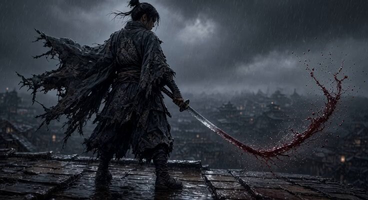 Cinematic Samurai Duel Storyboard Prompt