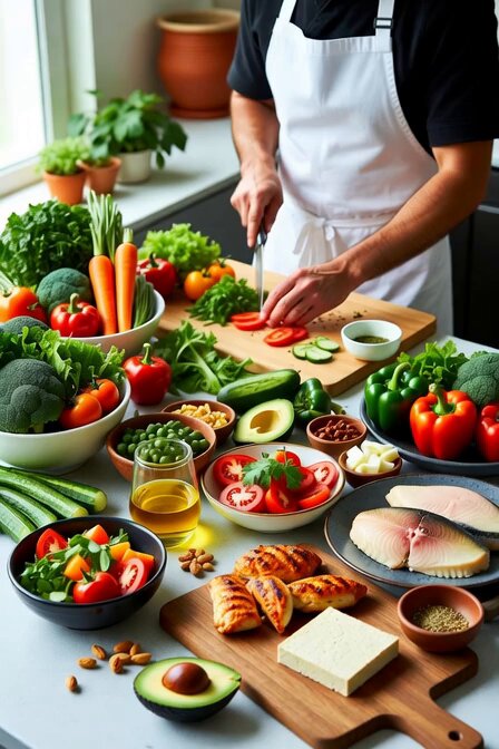 Healthy Chef Cooking Scene