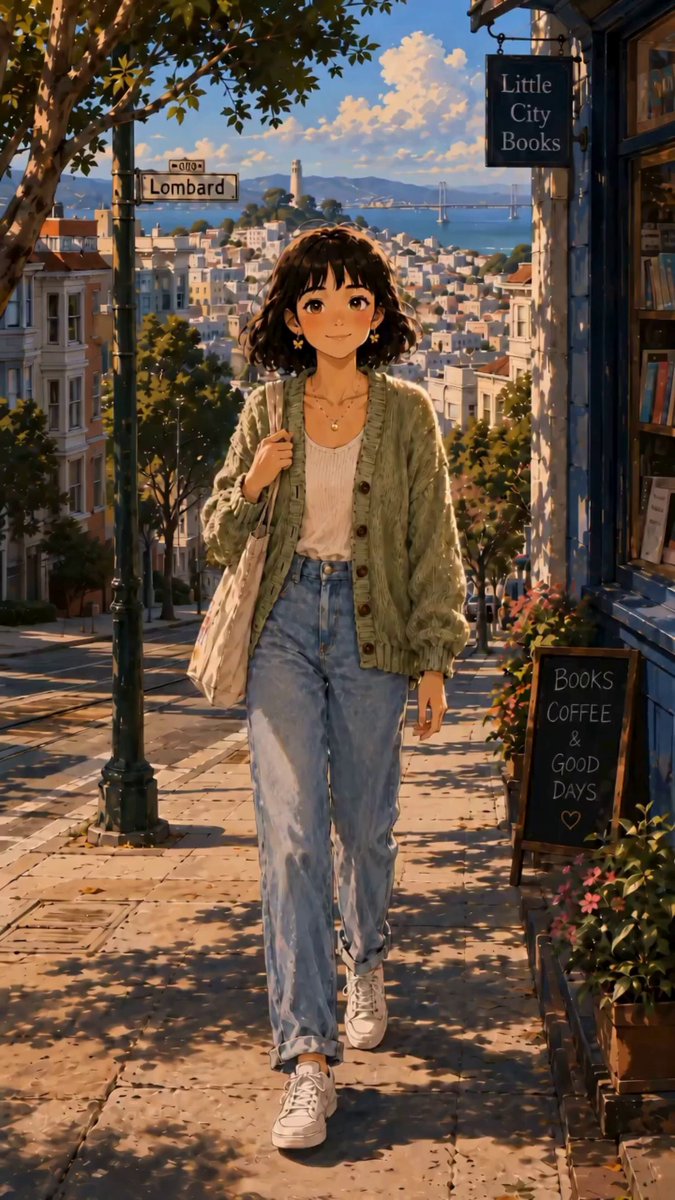 Anime Style Bookstore Afternoon Scene
