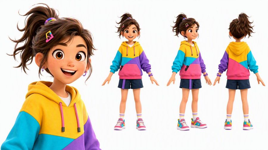 Vibrant 3D Girl Character Design