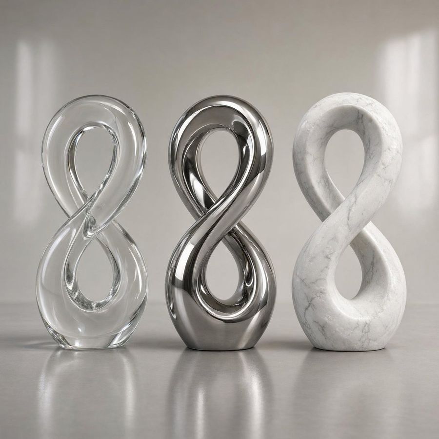 Three Infinity Material Sculptures