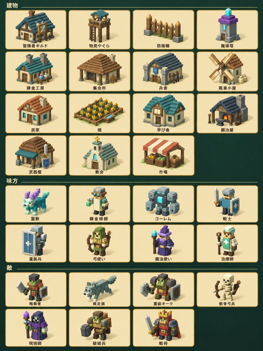 High-Quality Voxel Game Asset Sheet